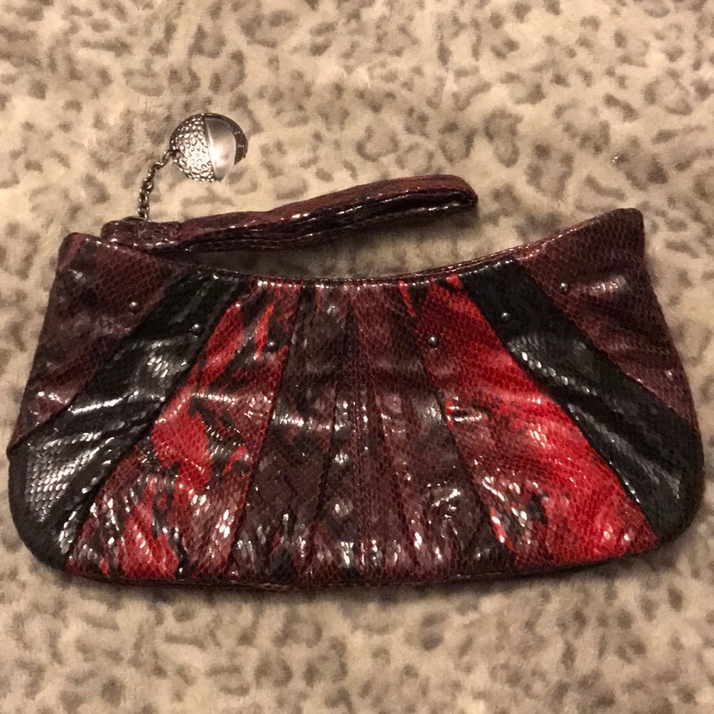 Nine West faux snakeskin clutch